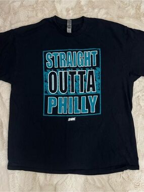 STRAIGHT OUTTA PHILLY EUC Men's XL Smack Apparel Graphic Black Tee Shirt